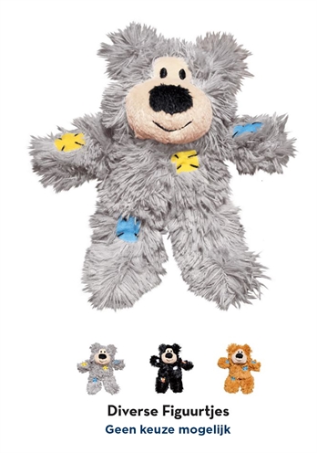 KONGkattenknuffel Softies Patchwork Bear Assorti