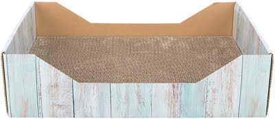 Trixie katten krabmand karton catnip turquoise