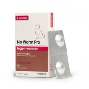 No Worm Pro Ontwormingstabletten Kitten&Kleine Kat 2 tabletten